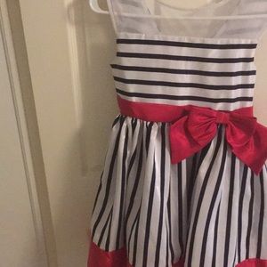 Girls nautical stripe party dress, size 12
